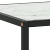 Fekete dohányzóasztal fehér márvány mintás üveggel 100x50x35 cm