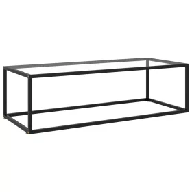 Fekete dohányzóasztal edzett üveggel 120 x 50 x 35 cm