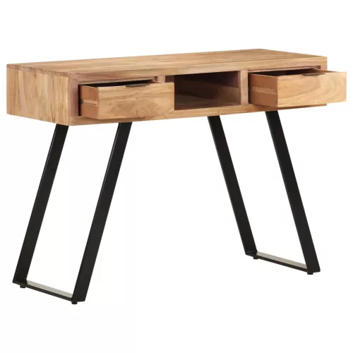 Természetes szélű tömör akácfa íróasztal 107x45x79 cm