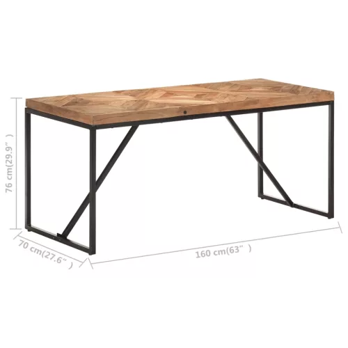 Tömör akác és mangófa étkezőasztal 160 x 70 x 76 cm