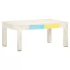 Fehér tömör mangófa dohányzóasztal 110 x 60 x 45 cm