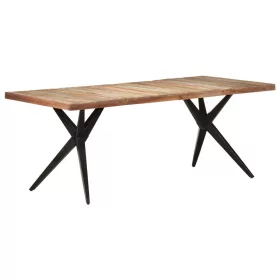   Tömör újrahasznosított fa étkezőasztal 200 x 90 x 76 cm