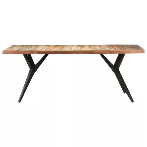 Tömör újrahasznosított fa étkezőasztal 200 x 90 x 76 cm
