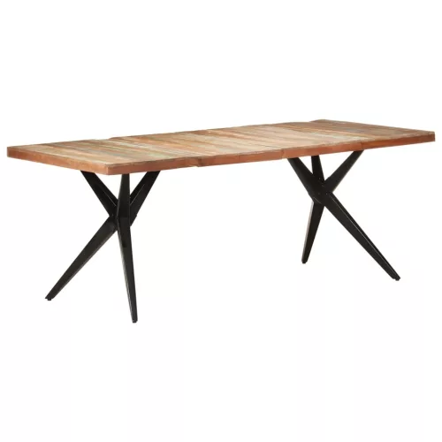 Tömör újrahasznosított fa étkezőasztal 200 x 90 x 76 cm