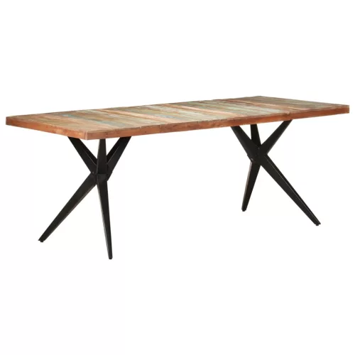 Tömör újrahasznosított fa étkezőasztal 200 x 90 x 76 cm