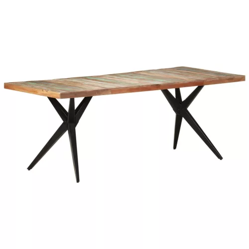 Tömör újrahasznosított fa étkezőasztal 200 x 90 x 76 cm