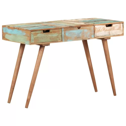 Tömör újrahasznosított fa fésülködőasztal tükörrel 112x45x76 cm