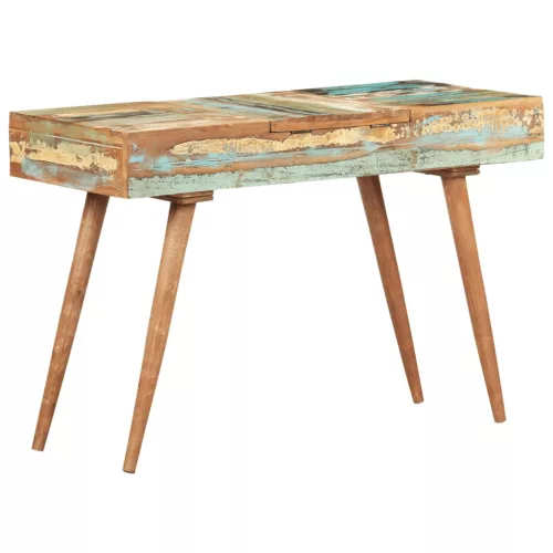Tömör újrahasznosított fa fésülködőasztal tükörrel 112x45x76 cm