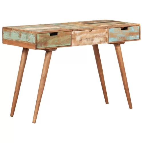 Tömör újrahasznosított fa fésülködőasztal tükörrel 112x45x76 cm