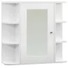 Fehér MDF tükrös fürdőszobaszekrény 66 x 17 x 63 cm