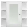 Fehér MDF tükrös fürdőszobaszekrény 66 x 17 x 63 cm