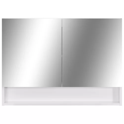 Fehér MDF tükrös fürdőszobaszekrény 66 x 17 x 63 cm