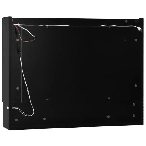 Fekete MDF tükrös fürdőszobaszekrény 80 x 15 x 60 cm