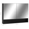 Fekete MDF tükrös fürdőszobaszekrény 80 x 15 x 60 cm
