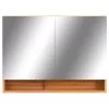 Tölgyszínű MDF tükrös fürdőszobaszekrény 80 x 15 x 60 cm