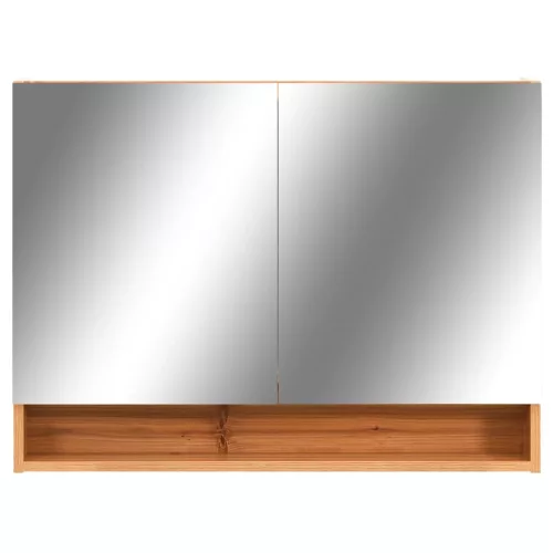 Tölgyszínű MDF tükrös fürdőszobaszekrény 80 x 15 x 60 cm