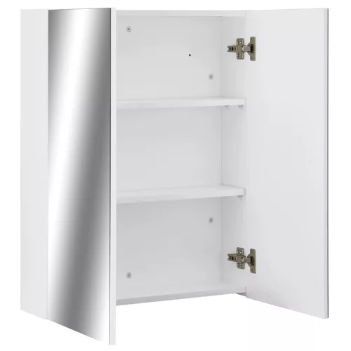 Fehér MDF tükrös fürdőszobaszekrény 60 x 15 x 75 cm