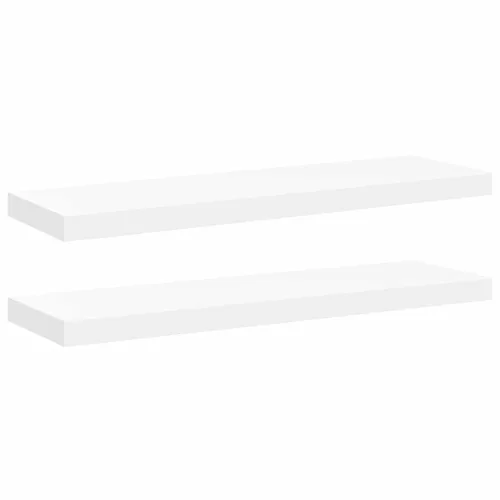 2 db fehér MDF lebegő fali polc 80 x 23,5 x 3,8 cm