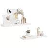 2 db fehér MDF lebegő fali polc 80 x 23,5 x 3,8 cm