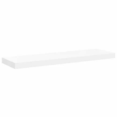 2 db fehér MDF lebegő fali polc 80 x 23,5 x 3,8 cm