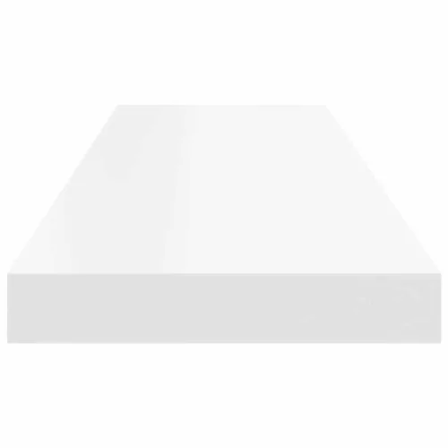 2 db fehér MDF lebegő fali polc 80 x 23,5 x 3,8 cm