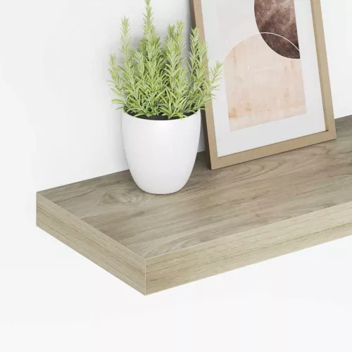 Tölgyszínű MDF lebegő fali polc 50 x 23 x 3,8 cm