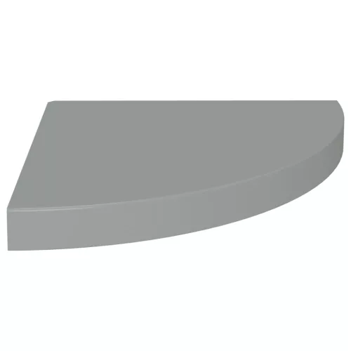 4 db szürke MDF lebegő sarokpolc 35 x 35 x 3,8 cm
