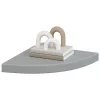 4 db szürke MDF lebegő sarokpolc 35 x 35 x 3,8 cm