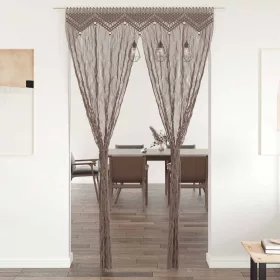 Tópszínű makramé pamutfüggöny 140 x 240 cm