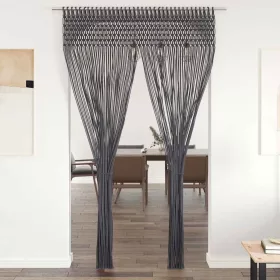 Antracitszürke makramé pamutfüggöny 140 x 240 cm