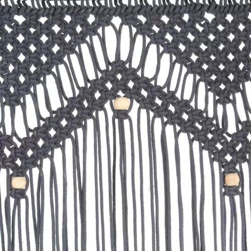 Antracitszürke makramé pamutfüggöny 140 x 240 cm
