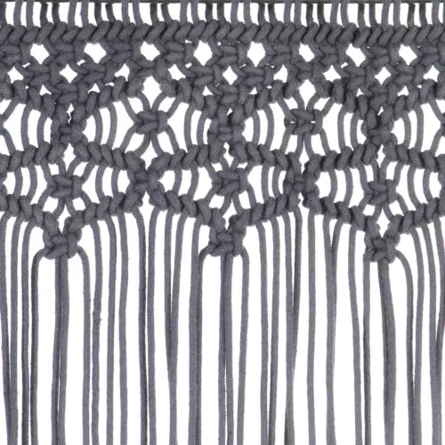 Antracitszürke makramé pamutfüggöny 140 x 240 cm