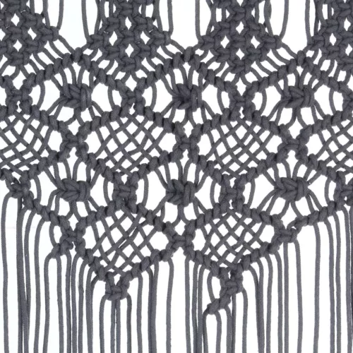 Antracitszürke makramé pamutfüggöny 140 x 240 cm