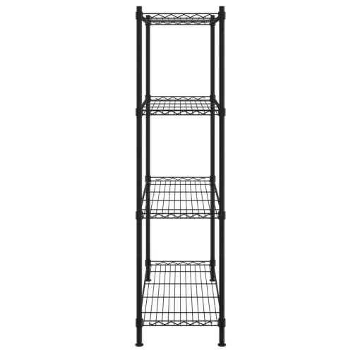 4 szintes fekete tárolópolc 90 x 35 x 137 cm 200 kg