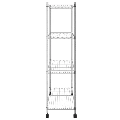 4 szintes króm tárolópolc kerekekkel 90 x 35 x 142 cm 200 kg
