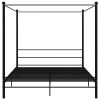Fekete fém baldachinos ágykeret 180 x 200 cm