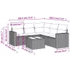 6 részes barna polyrattan kerti ülőgarnitúra párnával