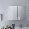 Fehér MDF tükrös fürdőszobaszekrény 80 x 15 x 60 cm