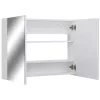 Fehér MDF tükrös fürdőszobaszekrény 80 x 15 x 60 cm