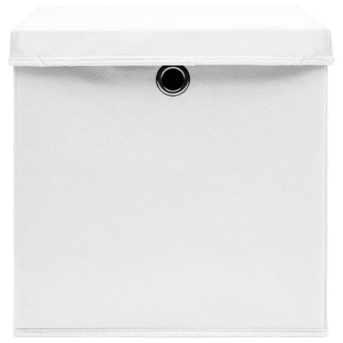 10 db fehér fedeles tárolódoboz 28 x 28 x 28 cm
