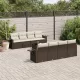 9 részes barna polyrattan kerti ülőgarnitúra párnákkal