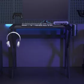 Fekete K-lábú gamer asztal 90 x 60 x 75 cm
