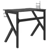 Fekete K-lábú gamer asztal 90 x 60 x 75 cm