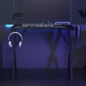 Fekete Y-lábú gamer asztal 90 x 60 x 75 cm