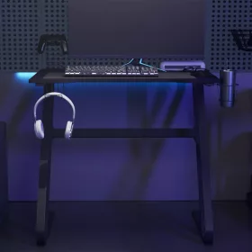 Fekete ZZ-lábú gamer asztal 90 x 60 x 75 cm