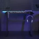 Fekete LED-es Z-lábú gamer asztal 90 x 60 x 75 cm