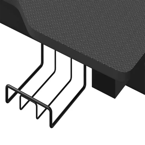 Fekete LED-es Z-lábú gamer asztal 90 x 60 x 75 cm