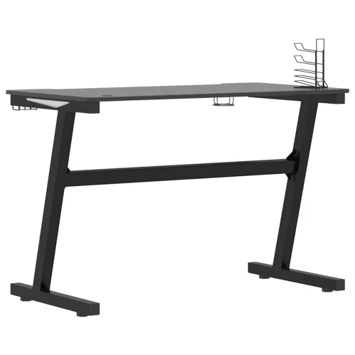 Fekete Z-lábú LED-es gamer asztal 110 x 60 x 75 cm