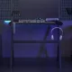 Fekete LED-es Y-lábú gamer asztal 90 x 60 x 75 cm