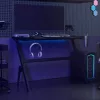 Fekete Y-lábú LED-es gamer asztal 110 x 60 x 75 cm